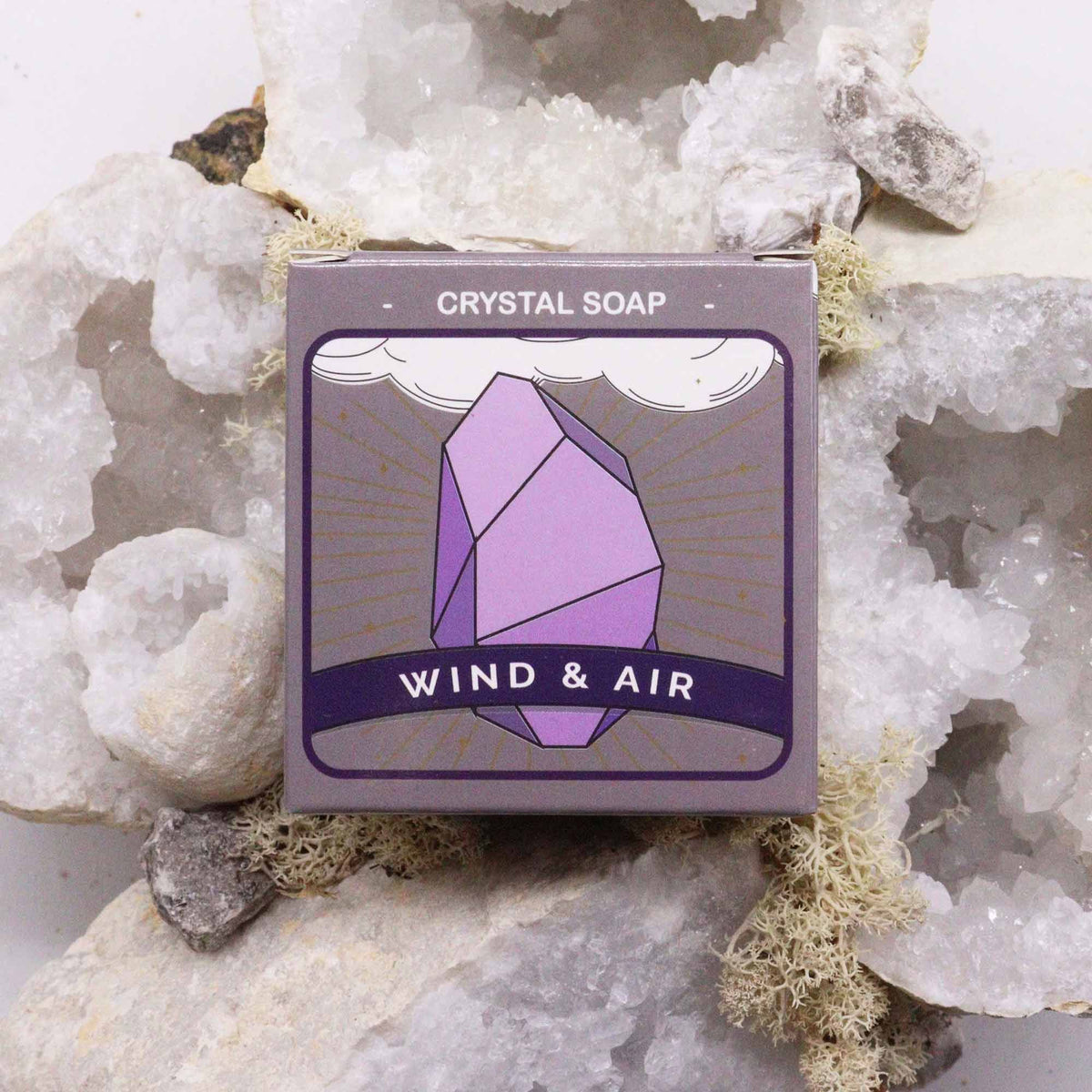 Crystal Elemental Soap | Air | Gemstone Inside | Natural Handcrafted Soap | Gift for Her