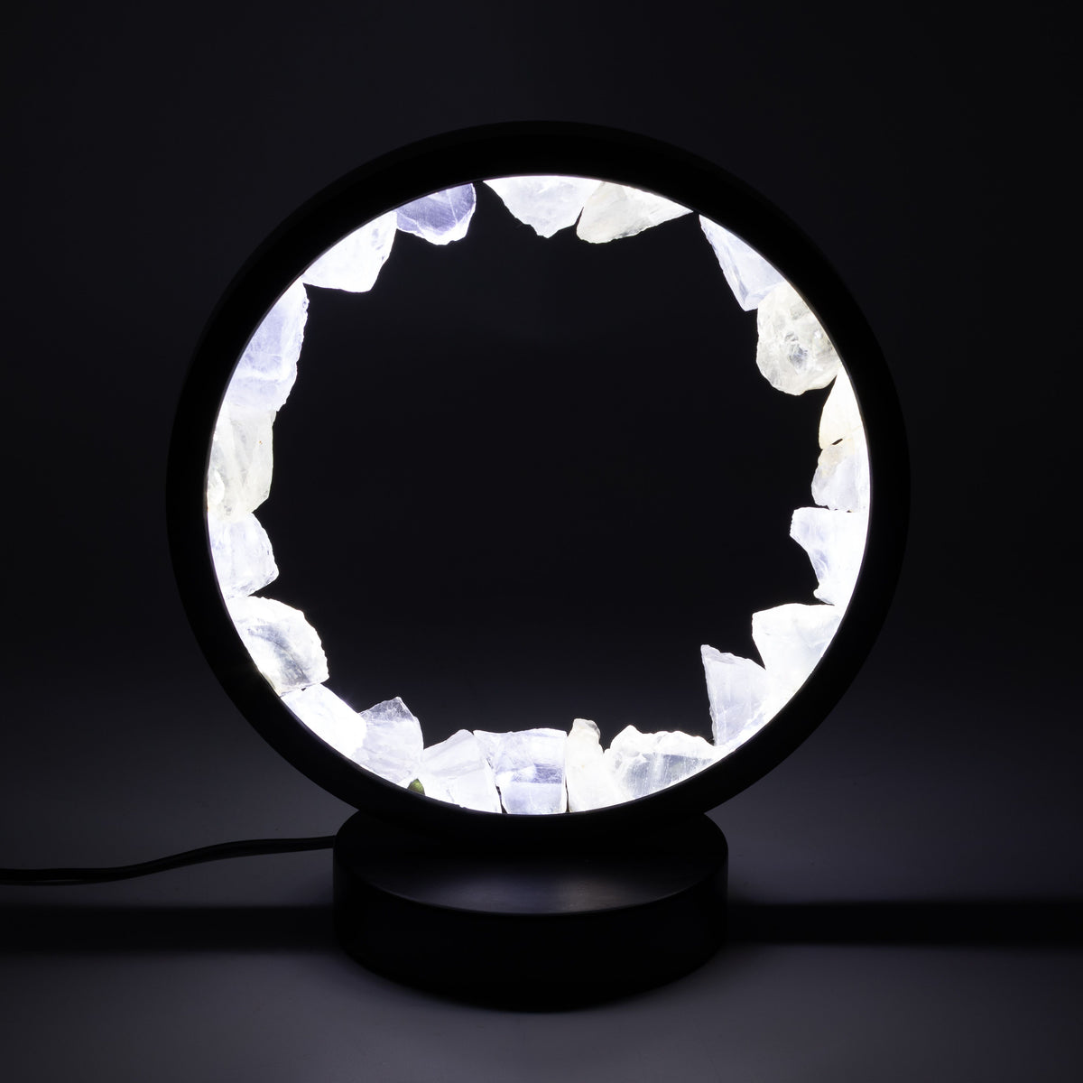 Clear Quartz Gemstone Halo Lamp | Natural Crystal Ring Light | USB | Zen Mind | Clarity & Focus