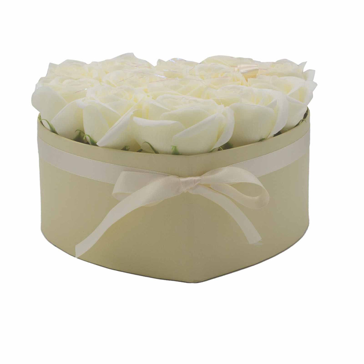 Cream Rose Soap Flower Bouquet | 13 Roses Heart | Luxury Bath Gift | Valentine's Mother's Day Wedding