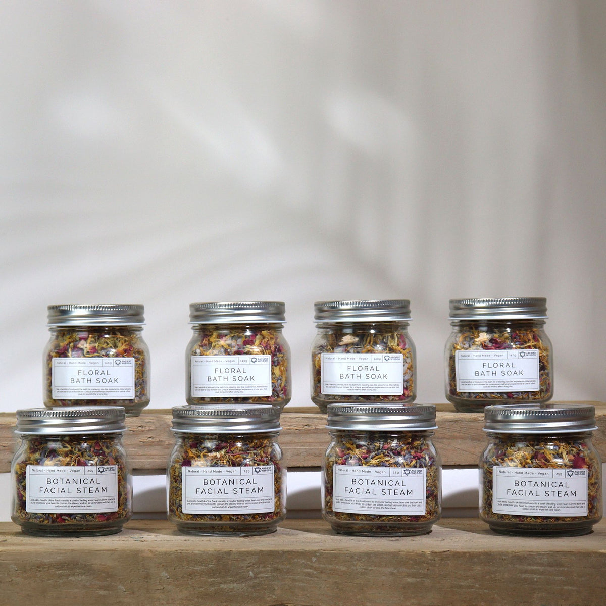 Floral Bath Soak | Lavender, Rose & Chamomile | Sea Salt | 140g | Amber & Calm