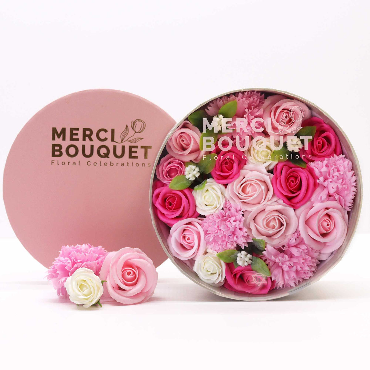 Baby Blessings Pink Soap Flower Gift Box | Baby Shower Gift | Amber & Calm