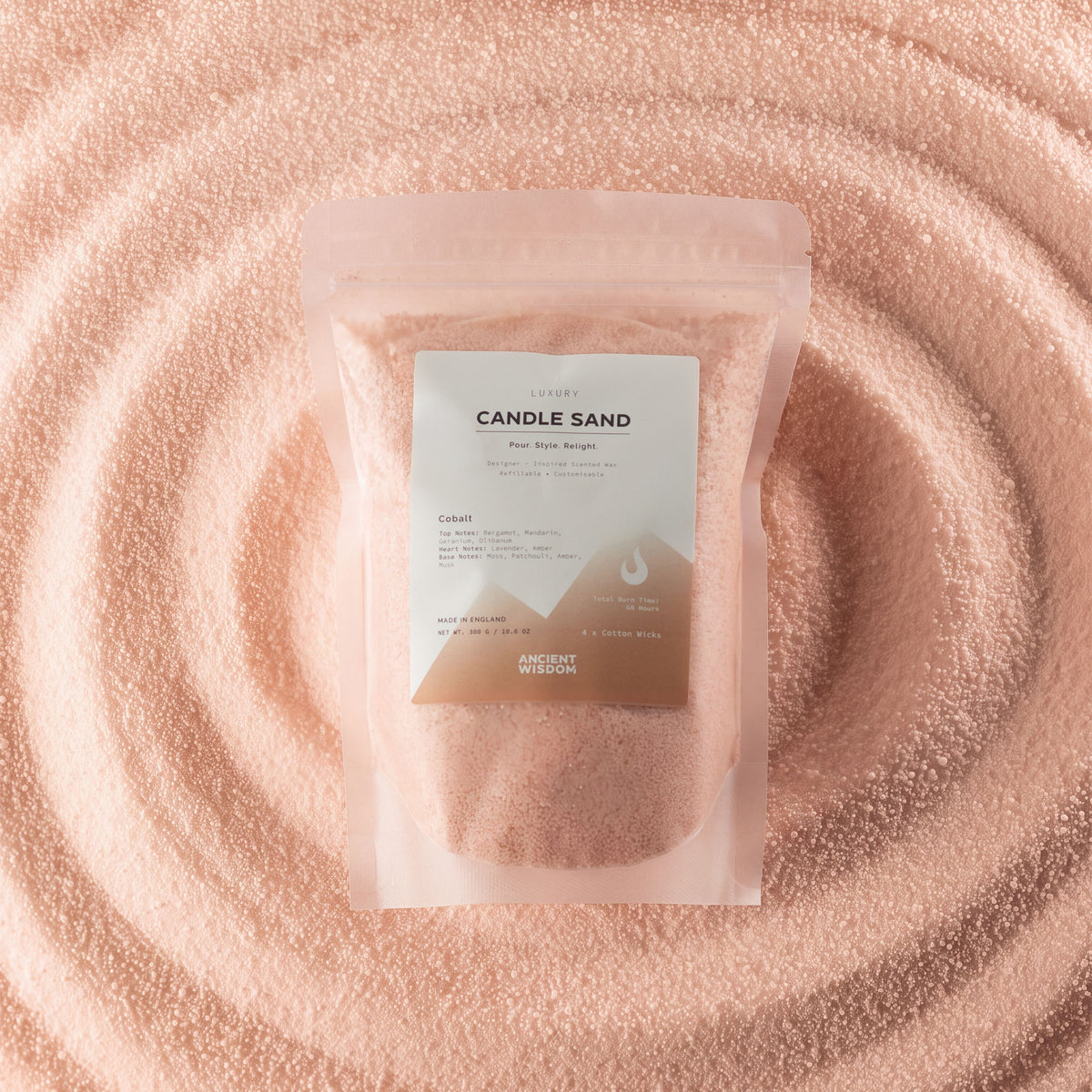 Cobalt Taupe Orange Candle Sand | 300g | Dior Sauvage Inspired | 60hr Burn | Made in England