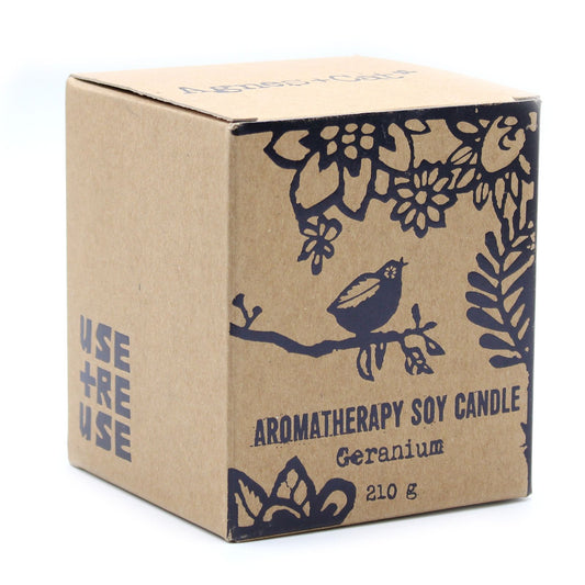 Geranium Herb Garden Candle | Wooden Wick Home Fragrance Gift