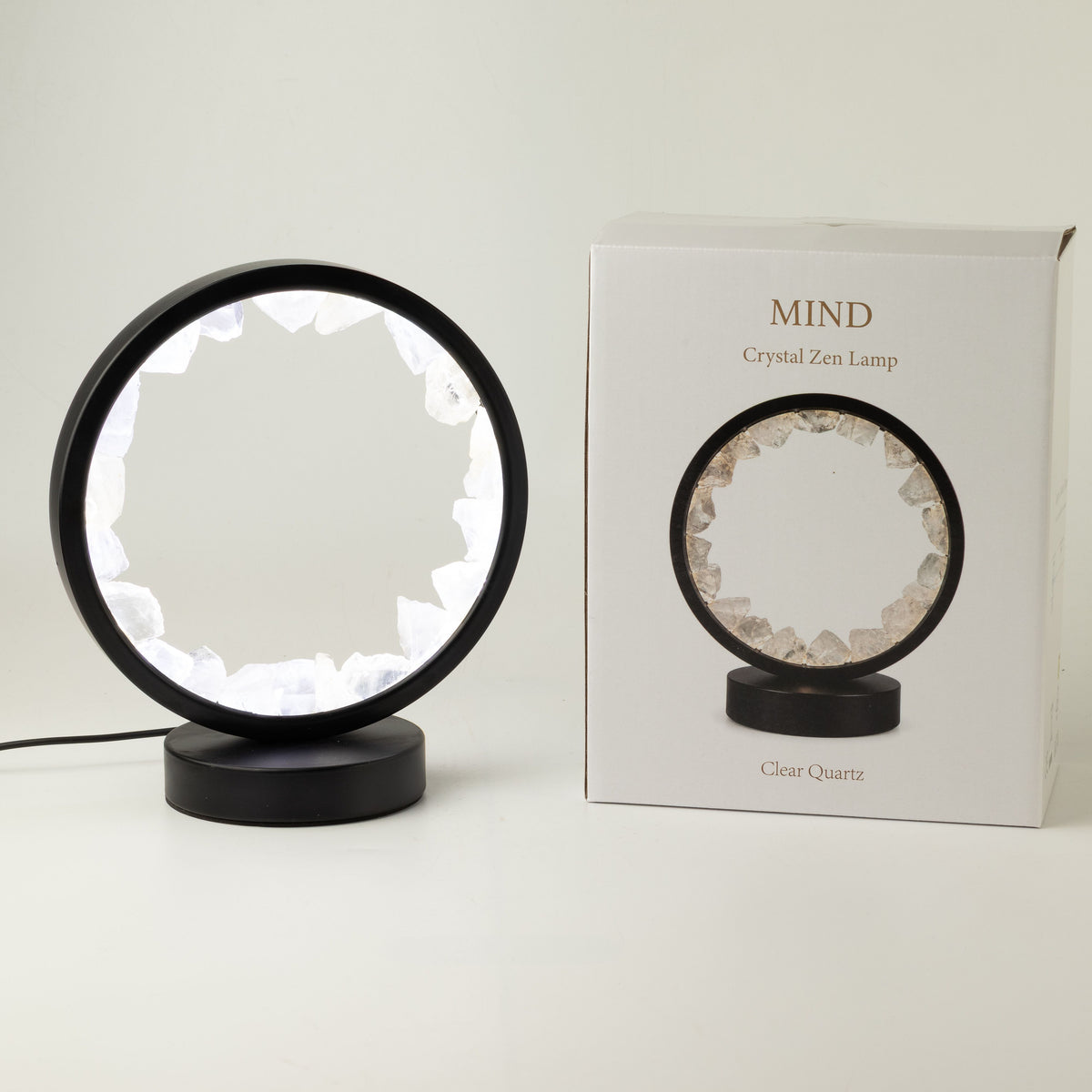 Clear Quartz Gemstone Halo Lamp | Natural Crystal Ring Light | USB | Zen Mind | Clarity & Focus