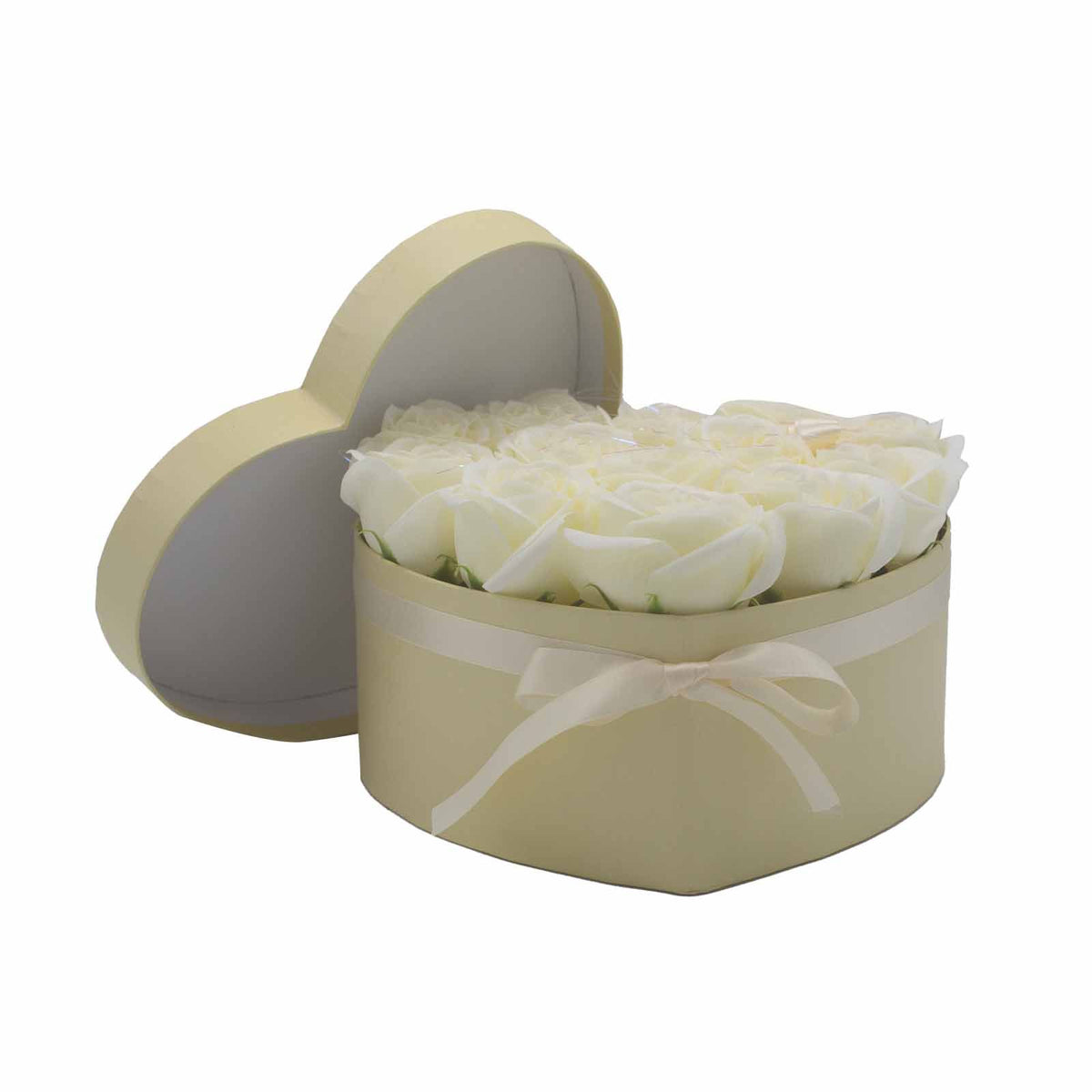 Cream Rose Soap Flower Bouquet | 13 Roses Heart | Luxury Bath Gift | Valentine's Mother's Day Wedding