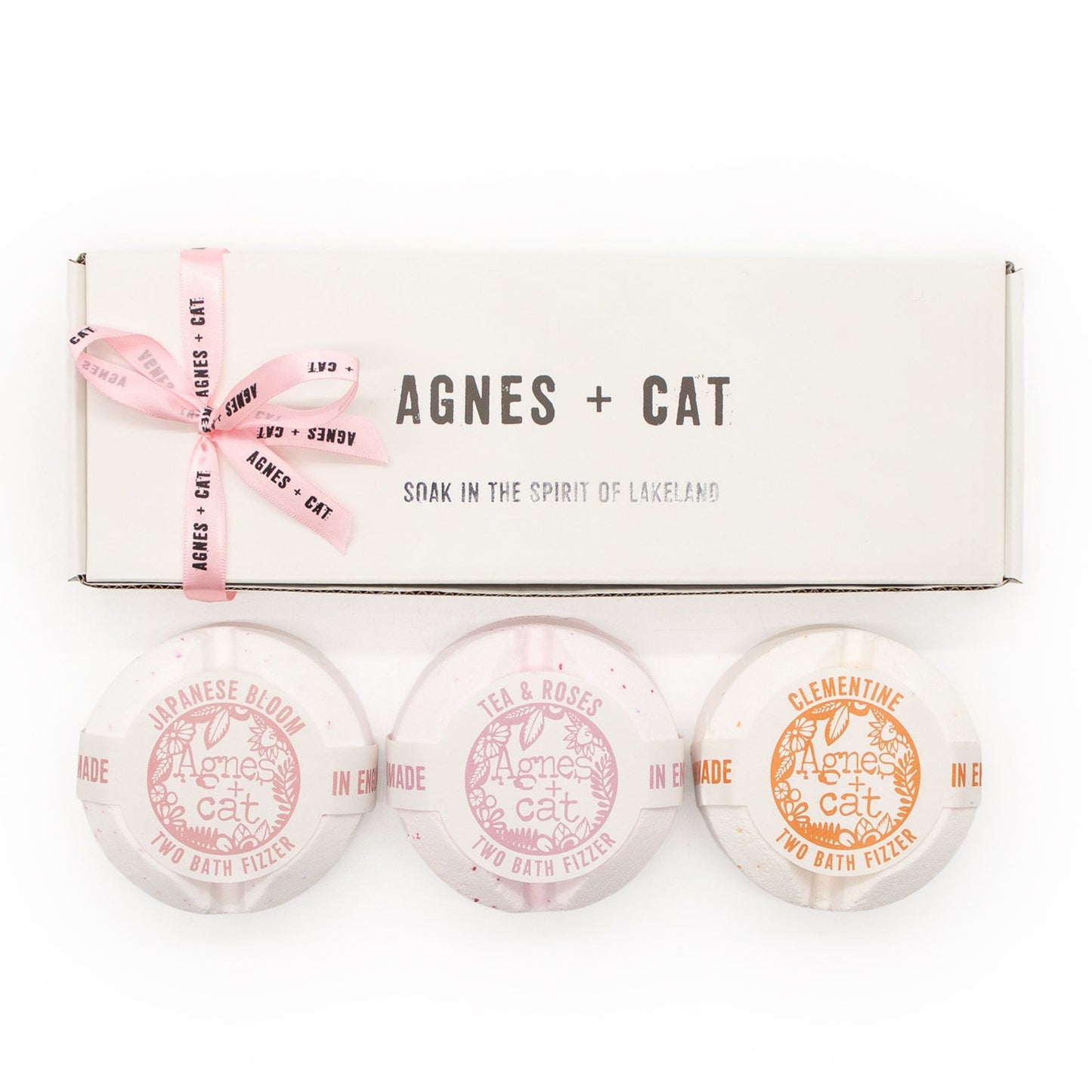 Agnes & Cat Floral & Citrus Bath Fizzer Gift Set | 3 Large Fizzers | Luxury Vegan Bath Gift for Her