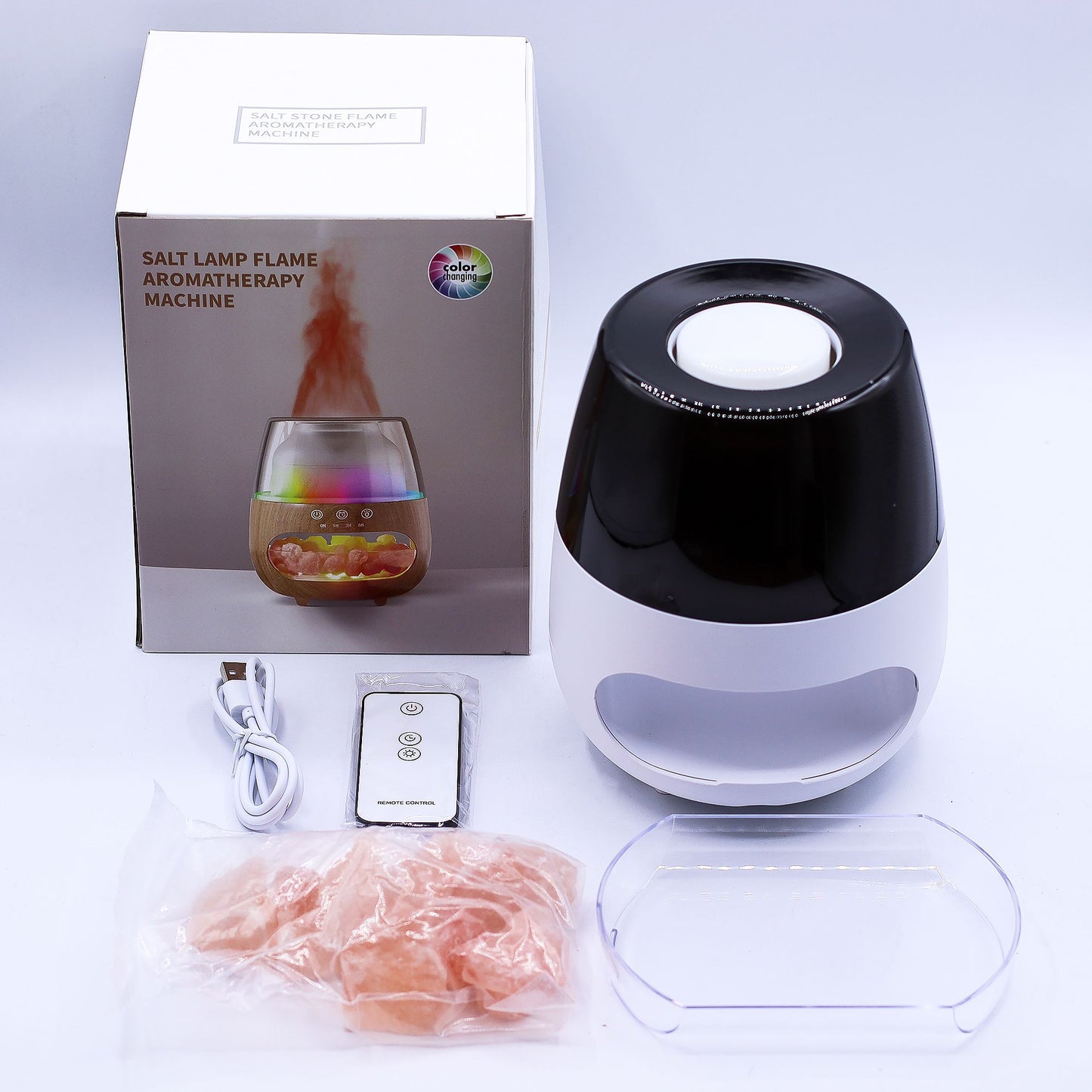 Salt Stone Flame Effect Aroma Diffuser | Colour-Changing LED Wellness Gift