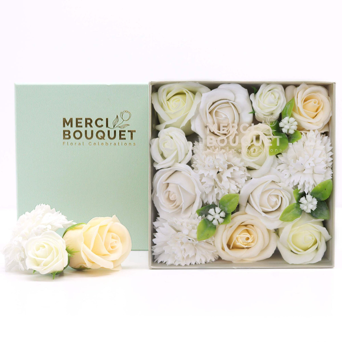 Wedding Blessings Square Gift Box | White & Ivory | Luxury Wedding Favour & Bridal Gift