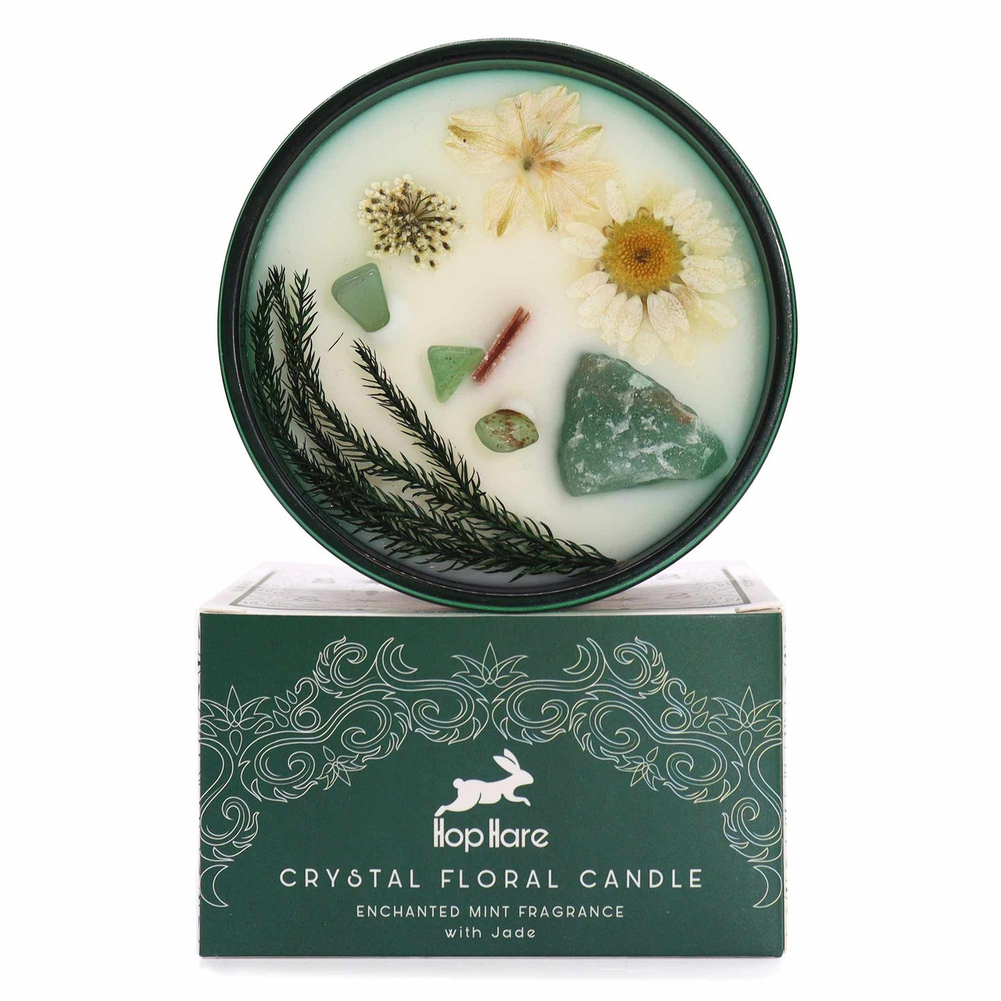 The Magician Crystal Magic Candle | Enchanted Mint | Jade | Tarot Candle Manifestation Gift