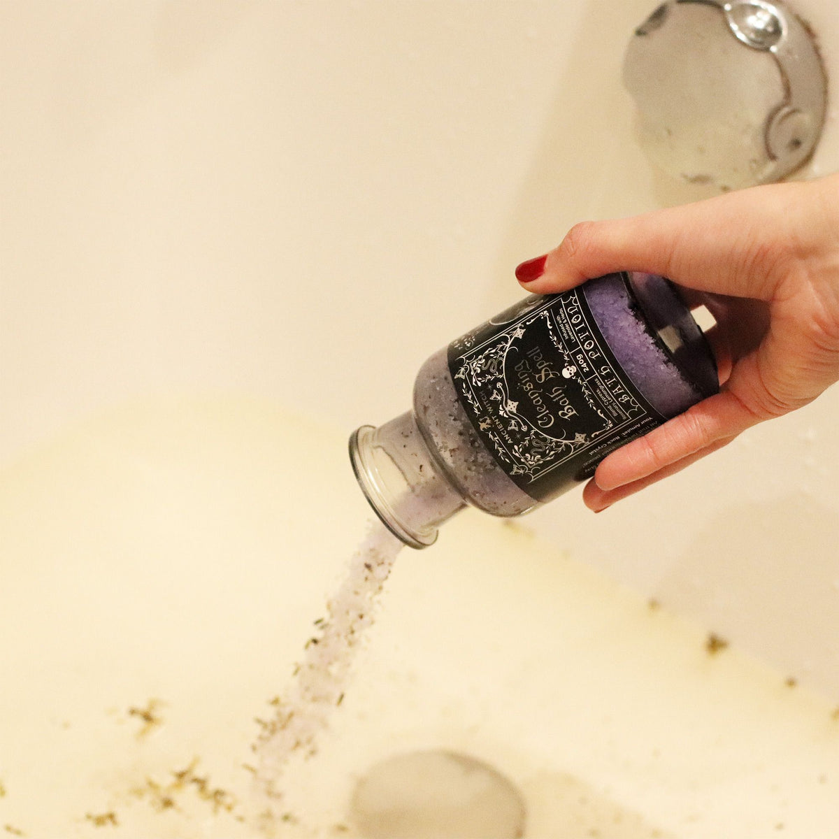 Witch Bath Spell Potion & Rock Crystal Amulet | Cleansing | Witchy Self-Care Gift