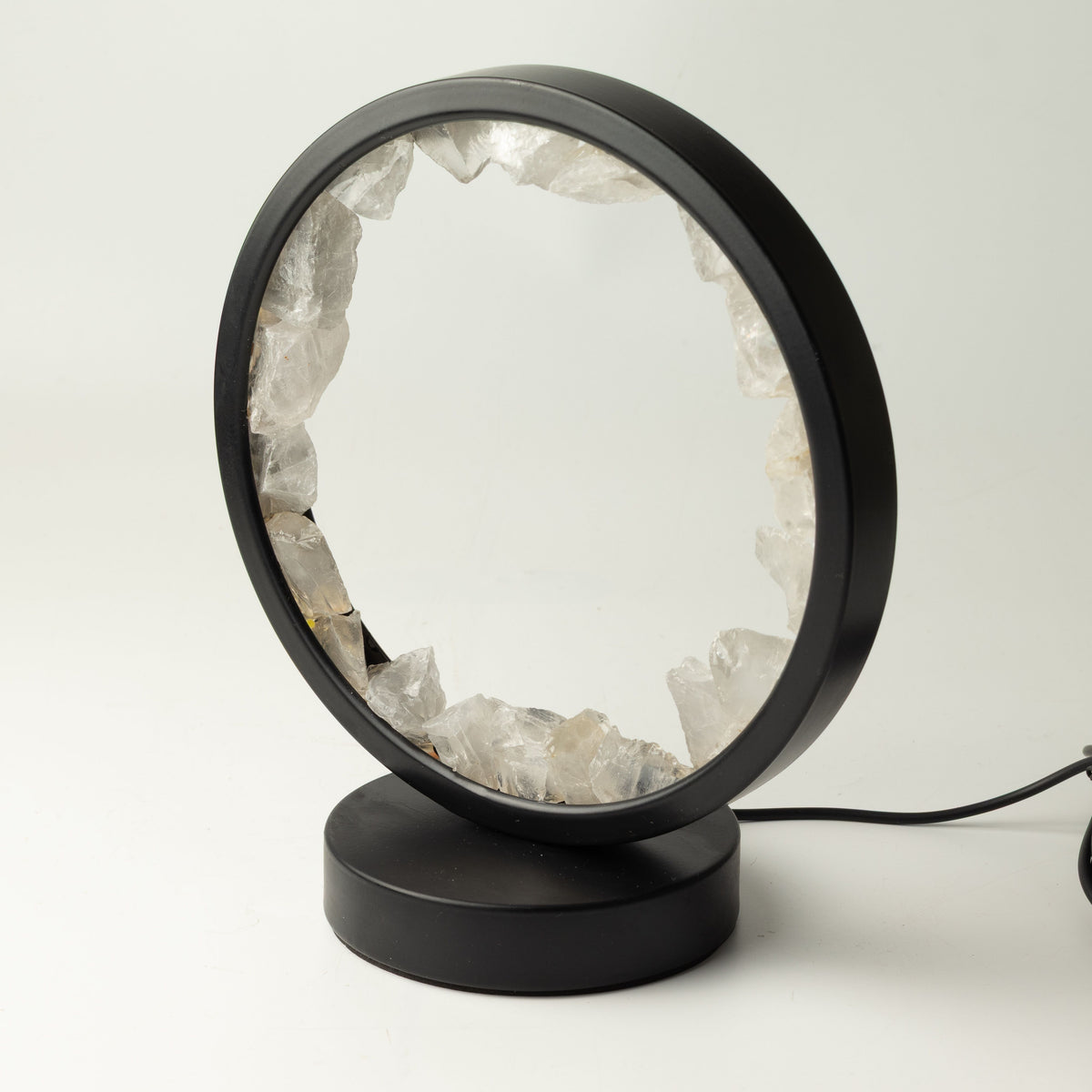Clear Quartz Gemstone Halo Lamp | Natural Crystal Ring Light | USB | Zen Mind | Clarity & Focus
