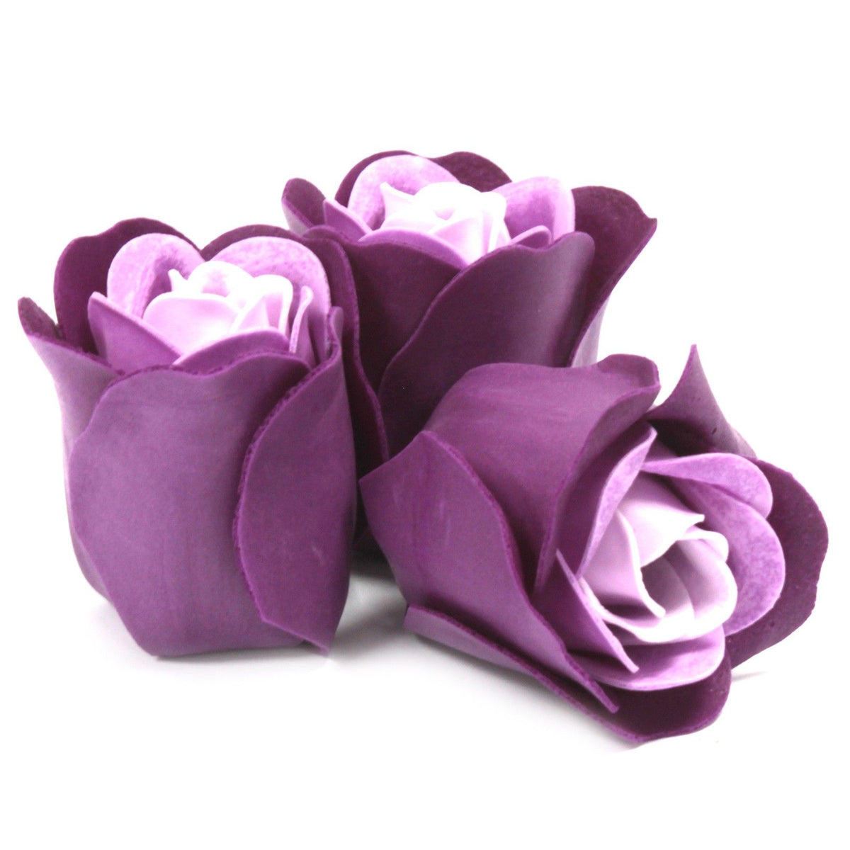 Lavender Rose Soap Flowers | Heart Gift Box | Set of 3 | Bath & Beauty Stocking Filler
