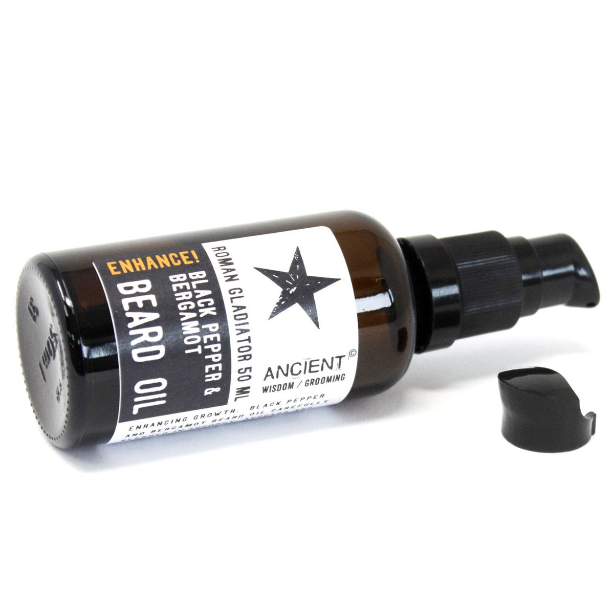 Roman Gladiator Beard Oil | Black Pepper & Bergamot | Argan & Vitamin E | 50ml | Amber & Calm