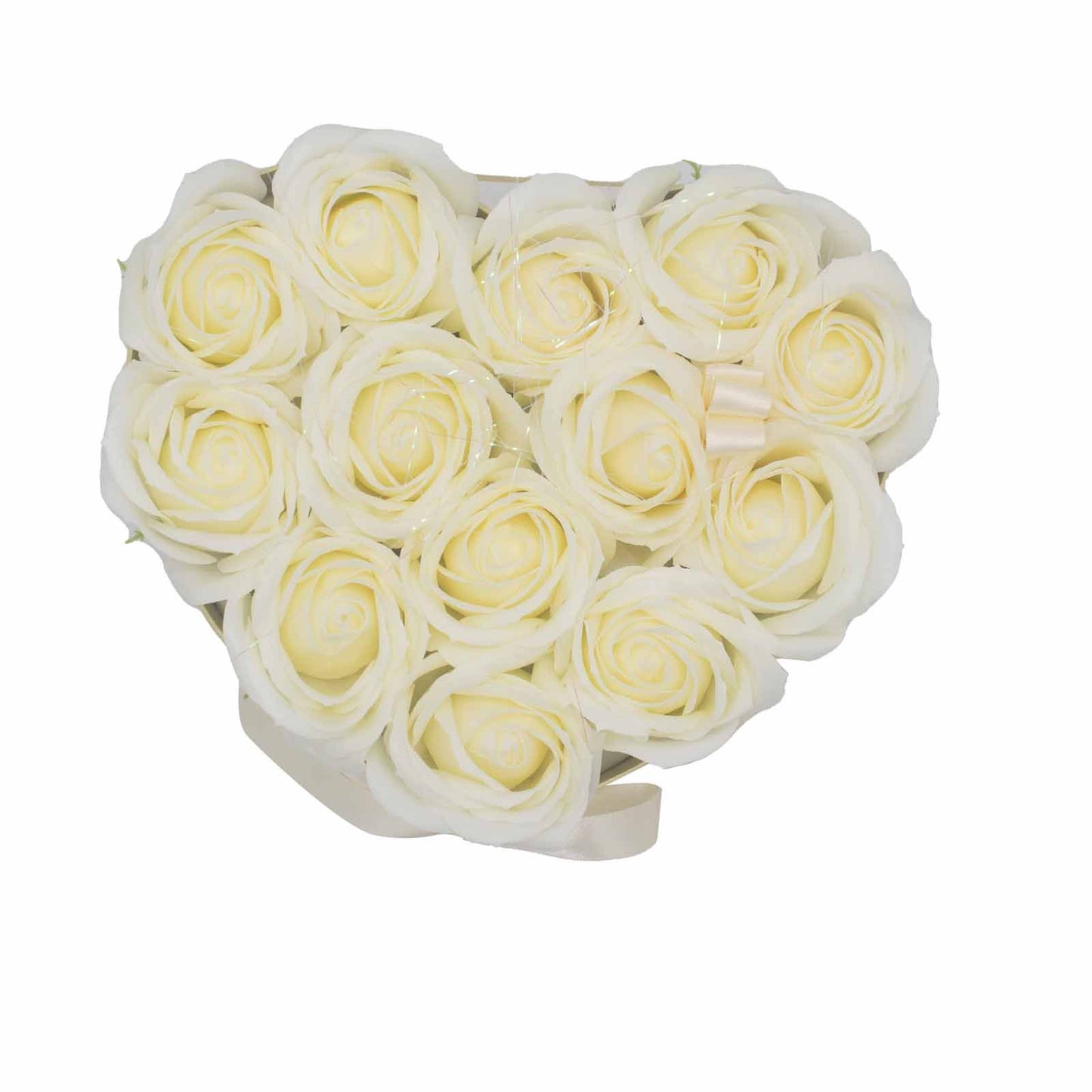 Cream Rose Soap Flower Bouquet | 13 Roses Heart | Luxury Bath Gift | Valentine's Mother's Day Wedding