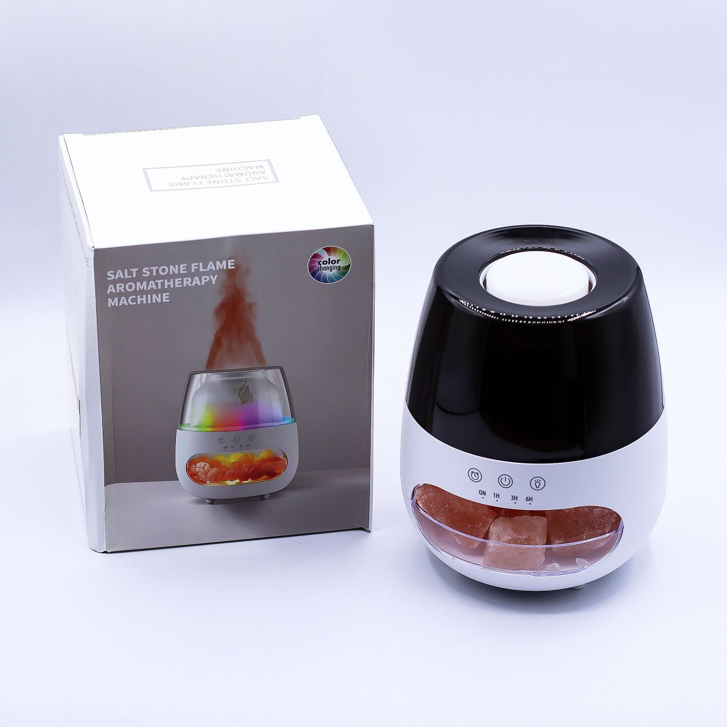 Salt Stone Flame Effect Aroma Diffuser | Colour-Changing LED Wellness Gift