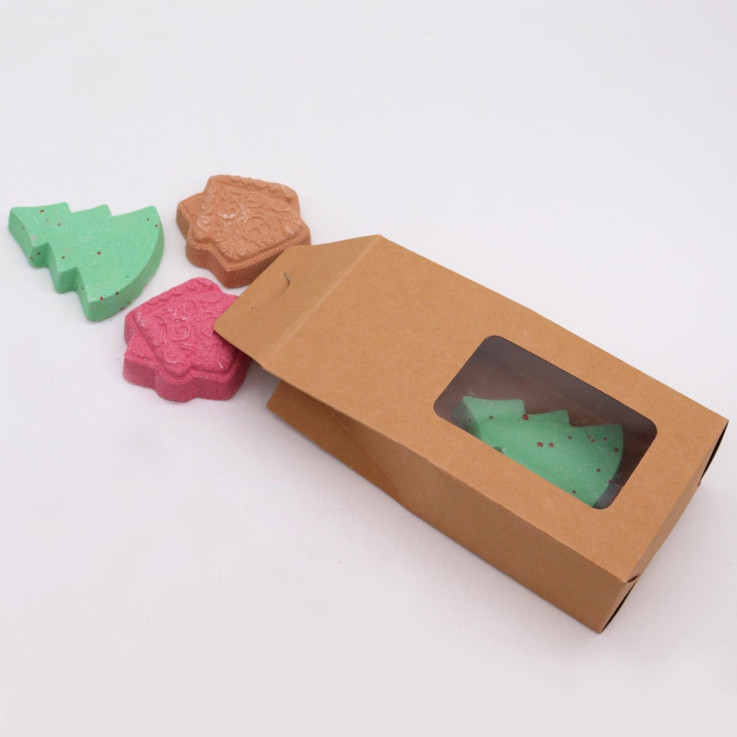 Gingerbread Town Christmas Bath Bomb Gift Pack | 4 Festive Bath Bombs | Luxury Christmas Gift
