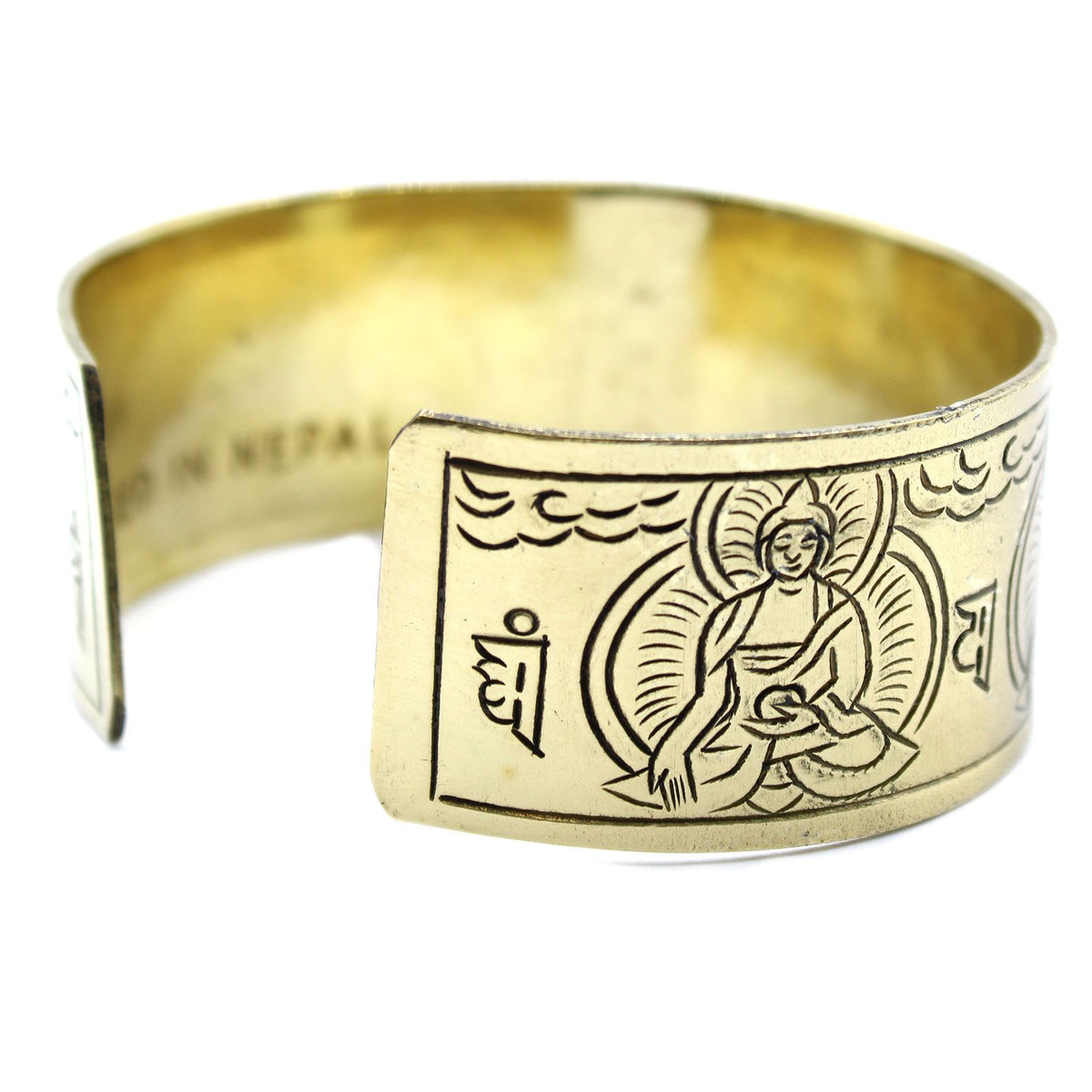 Brass Tibetan Five Buddha Mantra Bracelet