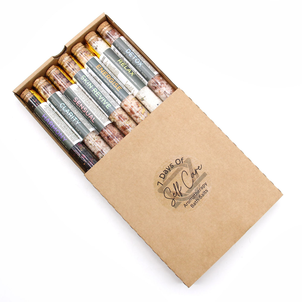 Bath Salts Vials Gift Pack | 7 Blends | Luxury Spa Bath Gift Set | One for Every Day | Vegan UK