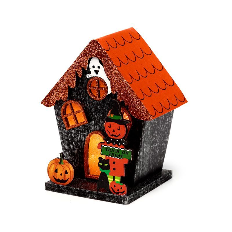 Trick or Treat LED Pumpkin House Halloween Decoration | Glowing Spooky Ornament