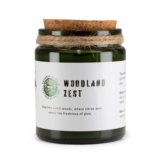 Woodland Zest Woodwick Soy Candle | Sage & Mintwood Natural Home Fragrance Gift