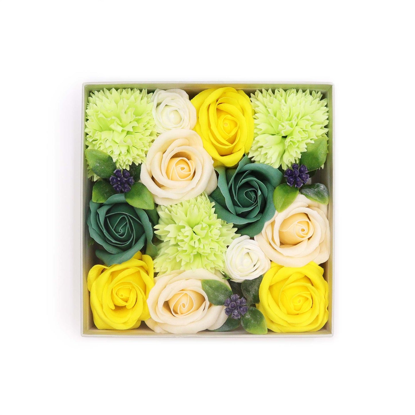 Spring Celebrations Square Gift Box | Yellow & Green | Luxury Easter & Spring Gift
