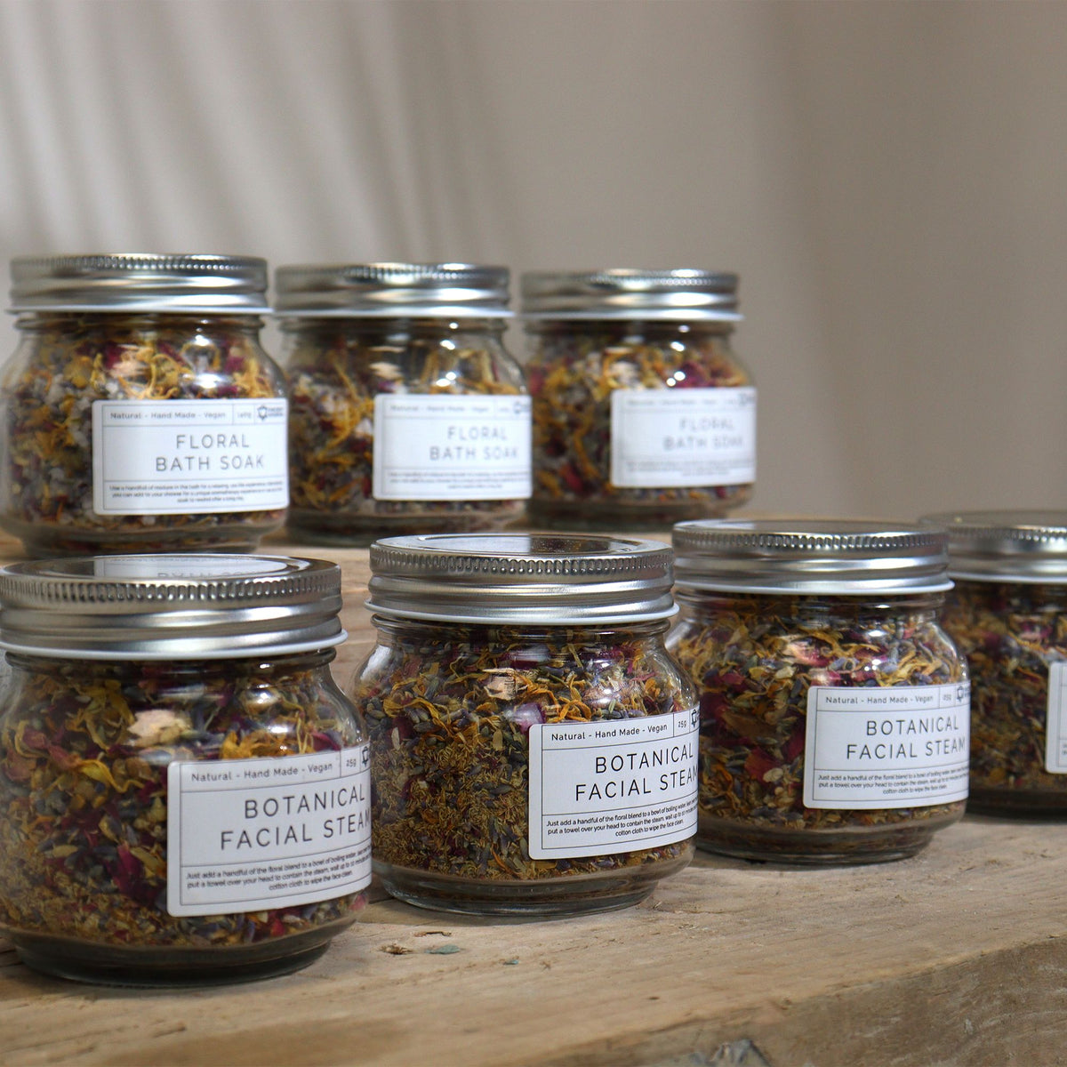 Floral Bath Soak | Lavender, Rose & Chamomile | Sea Salt | 140g | Amber & Calm