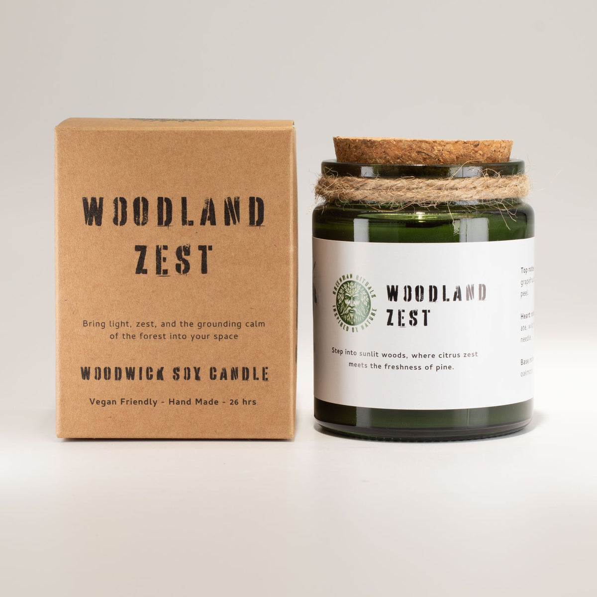 Woodland Zest Woodwick Soy Candle | Sage & Mintwood Natural Home Fragrance Gift