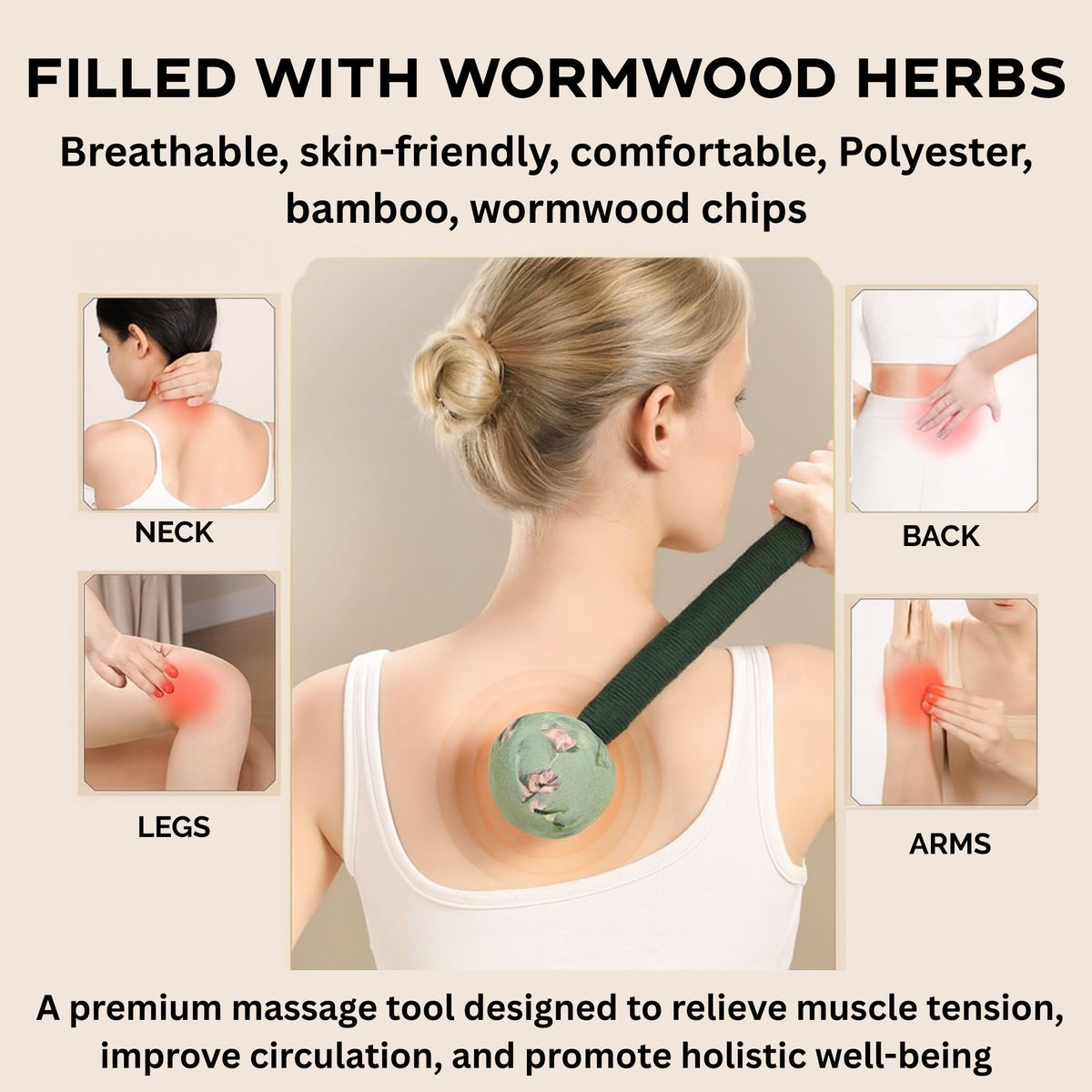 Wormwood Massage Hammer - Green