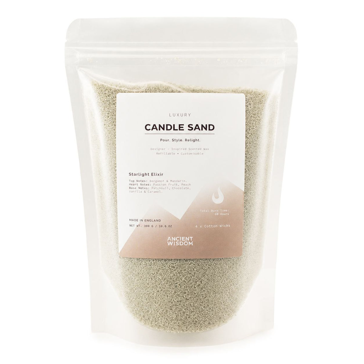 Starlight Elixir White Candle Sand | 300g | Thierry Mugler Angel Inspired | 60hr Burn | Made in England