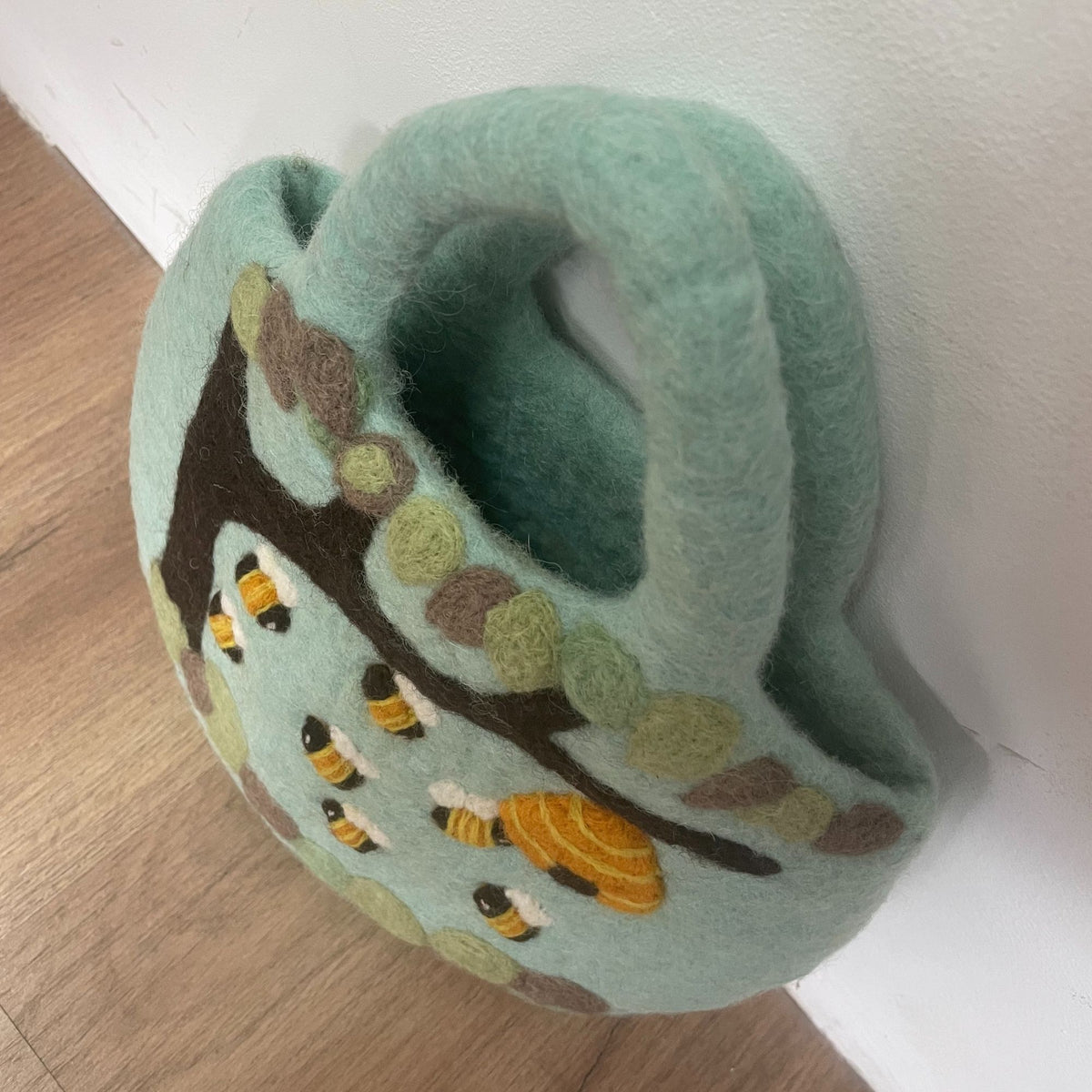 Tree & Beehive Felted Bag | Handmade in Nepal | Fair Trade