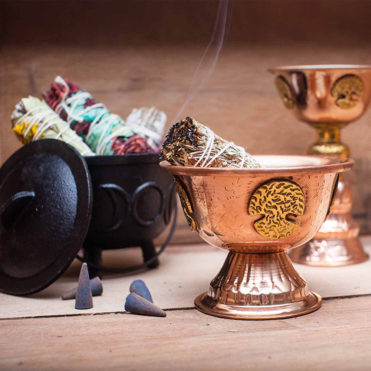 Antique Copper Ritual Chalice | Triple Moon | 10x8cm | Altar Tool | Witchcraft & Spiritual Gift