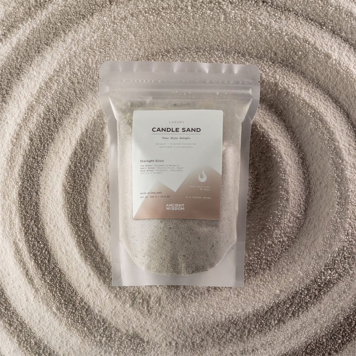 Starlight Elixir White Candle Sand | 300g | Thierry Mugler Angel Inspired | 60hr Burn | Made in England