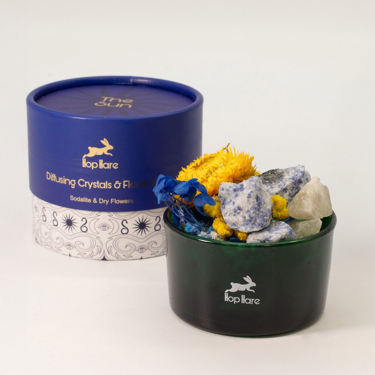 The Sun Tarot Crystal & Floral Diffuser Set | Sodalite Aromatherapy Gift
