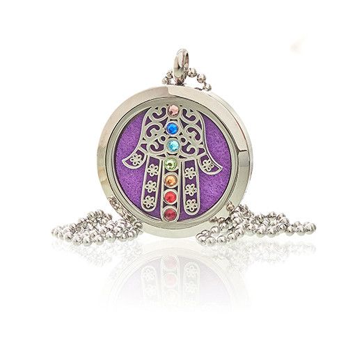 Hamsa Chakra Aromatherapy Necklace | Essential Oil Diffuser Jewellery Gift