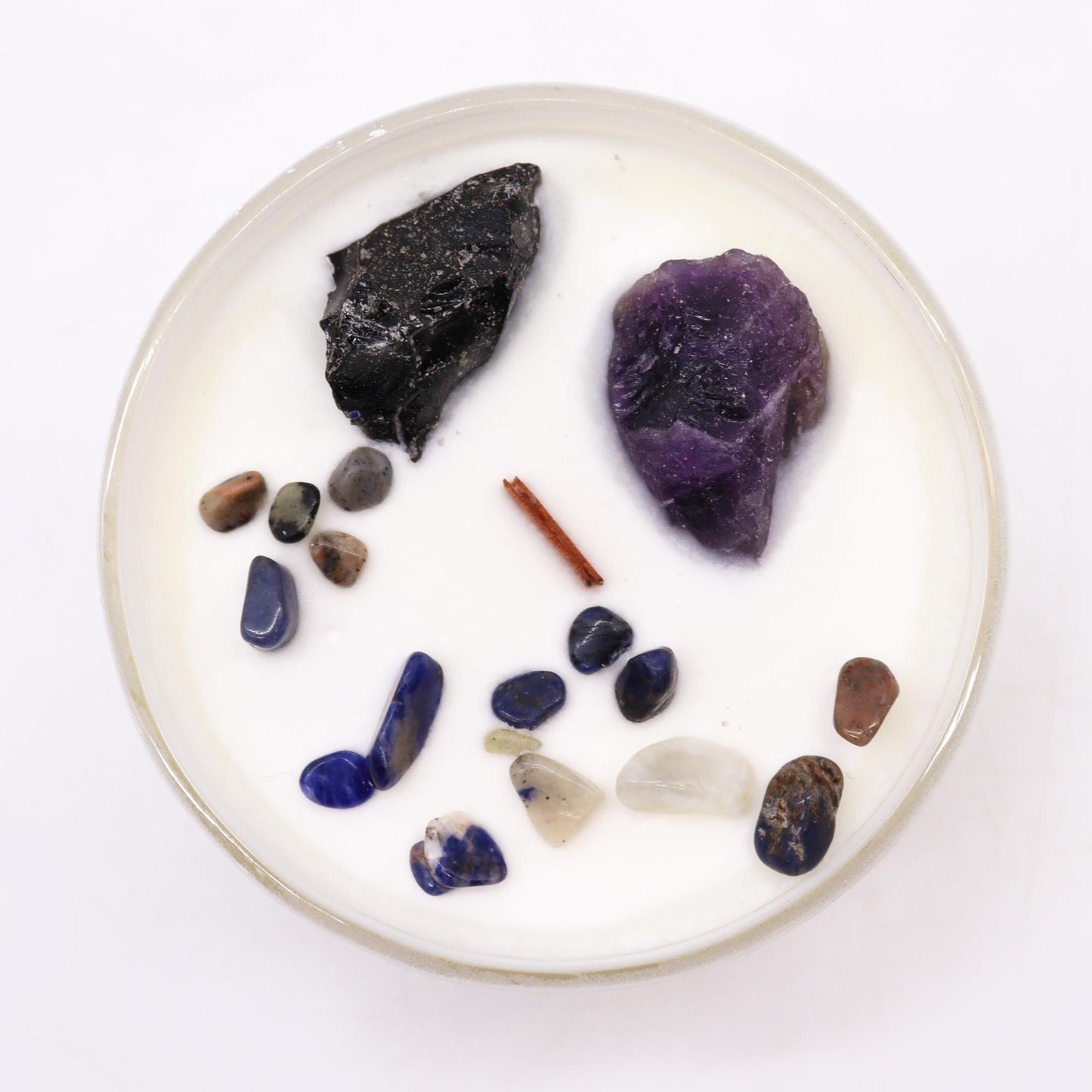 Solar Plexus Chakra Crystal Candle | Deep in the Forest | Amethyst & Black Agate | Confidence & Power Gift