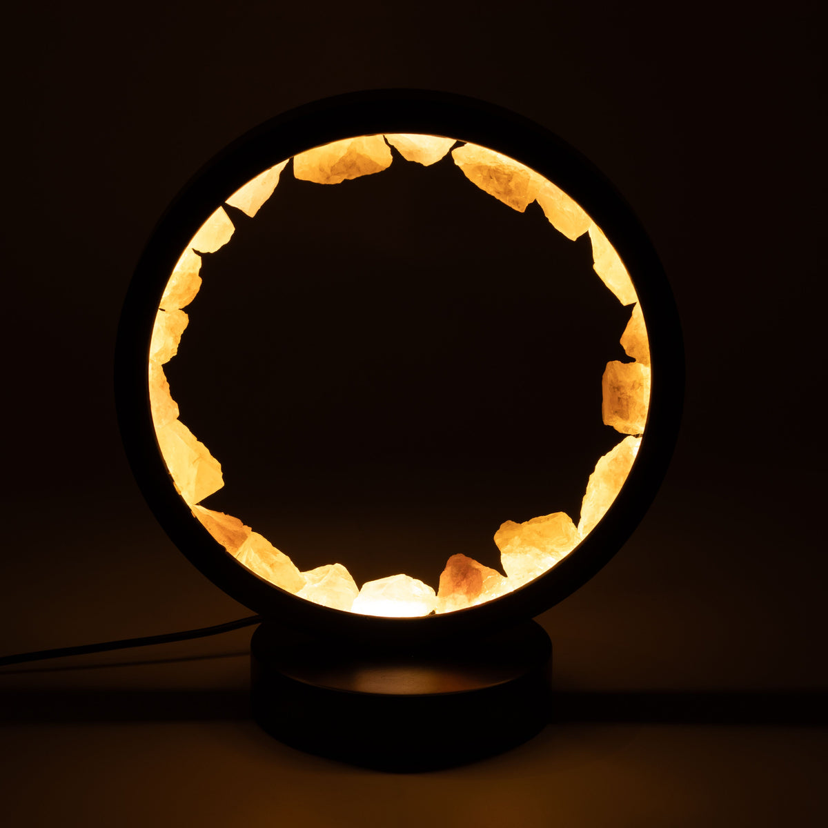 Rose Quartz Gemstone Halo Lamp | Natural Crystal Ring Light | USB | Zen Body | Love & Self-Care Gift