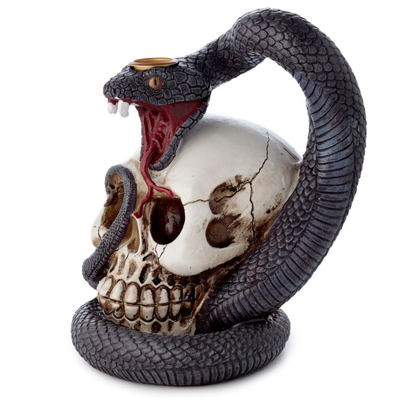 Snake & Skull Backflow Incense Burner | Gothic Halloween Home Décor