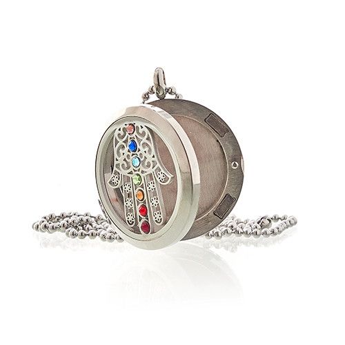 Hamsa Chakra Aromatherapy Necklace | Essential Oil Diffuser Jewellery Gift