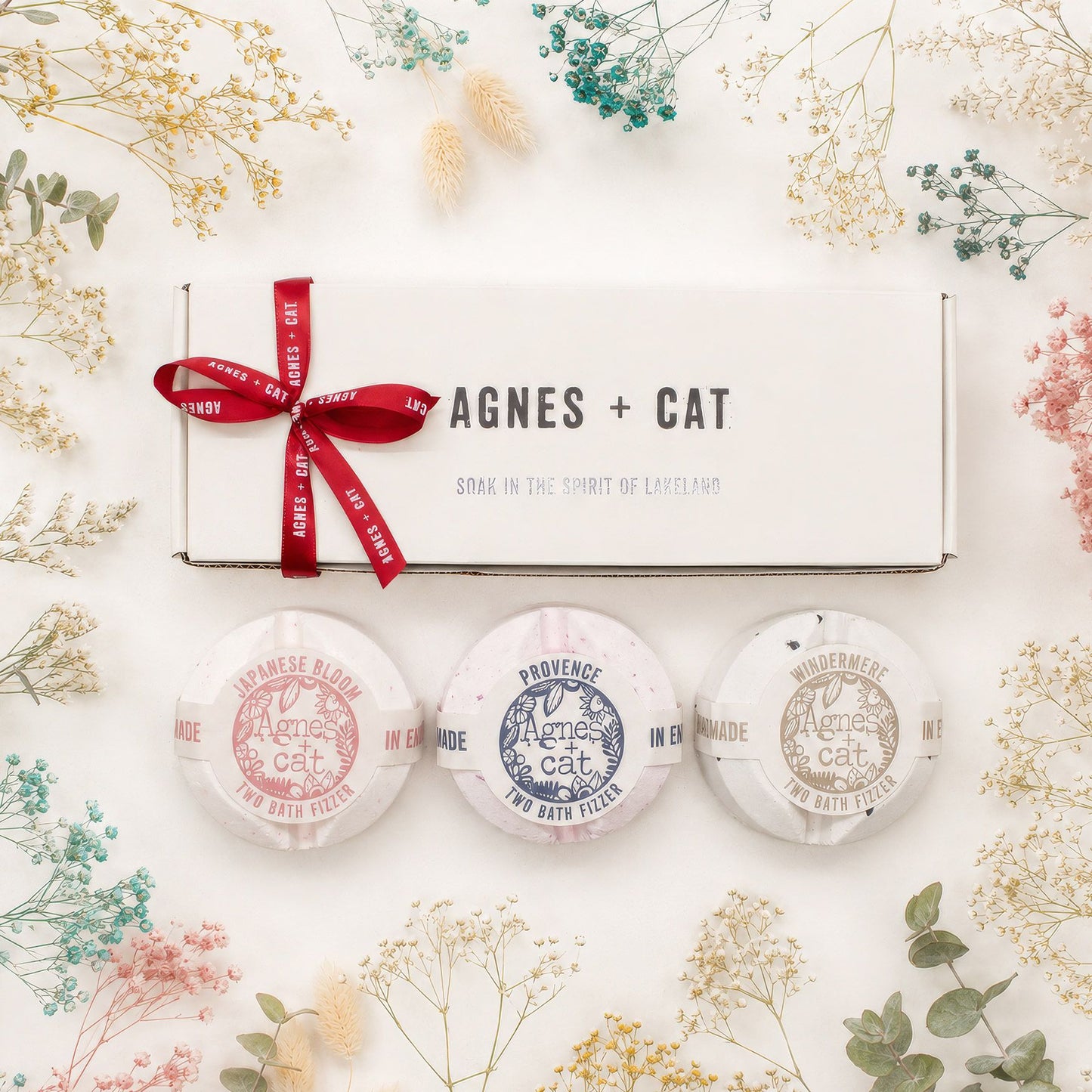 Agnes & Cat Lakeland Favourites Bath Fizzer Gift Set | 3 Large Fizzers | Luxury Vegan Bath Gift