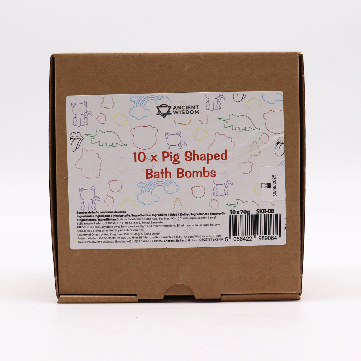Pig Bath Bomb | Vanilla Cupcake | 70g | Fun Vegan Kids Bath Gift | Handmade in UK | Stocking Filler