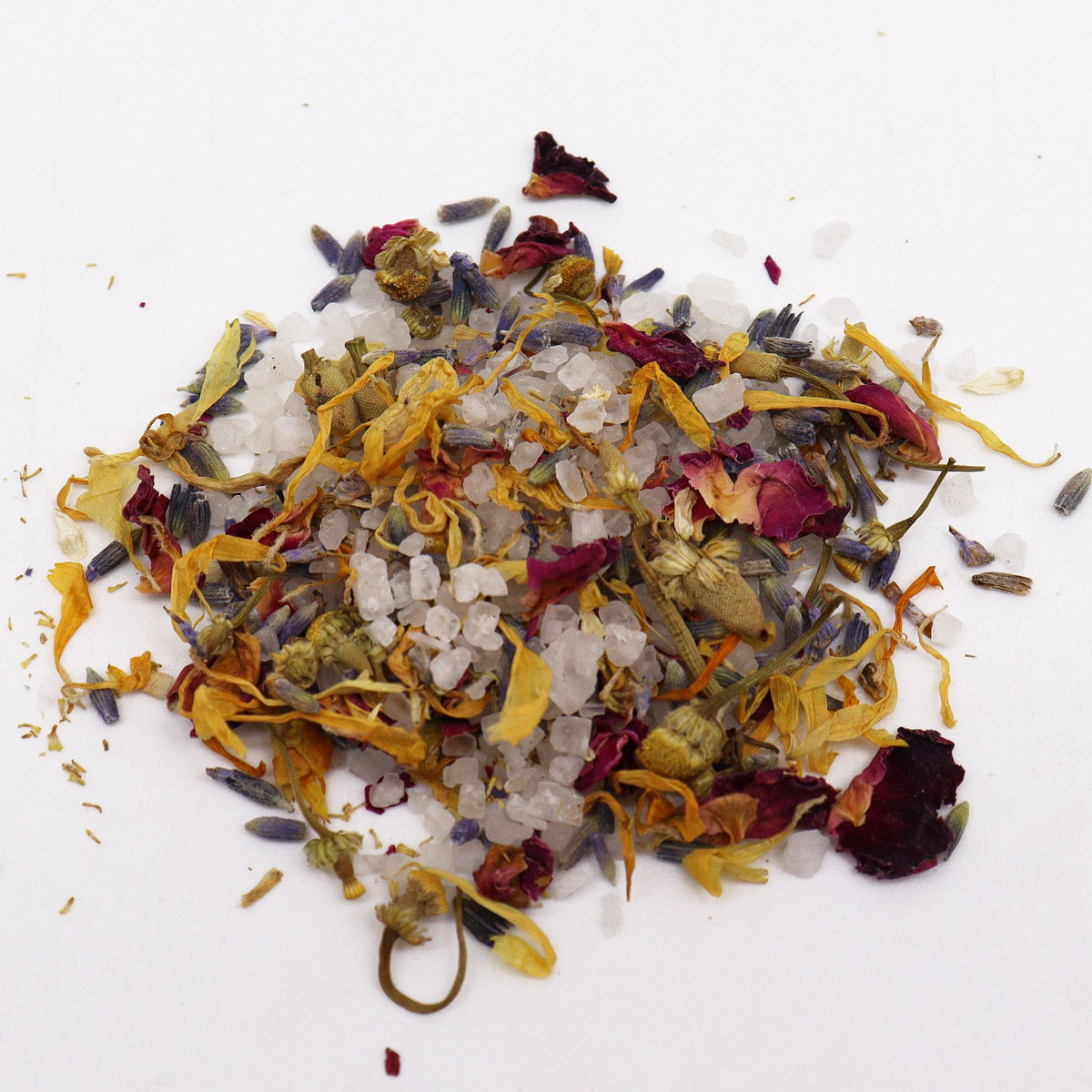 Floral Bath Soak | Lavender, Rose & Chamomile | Sea Salt | 140g | Amber & Calm