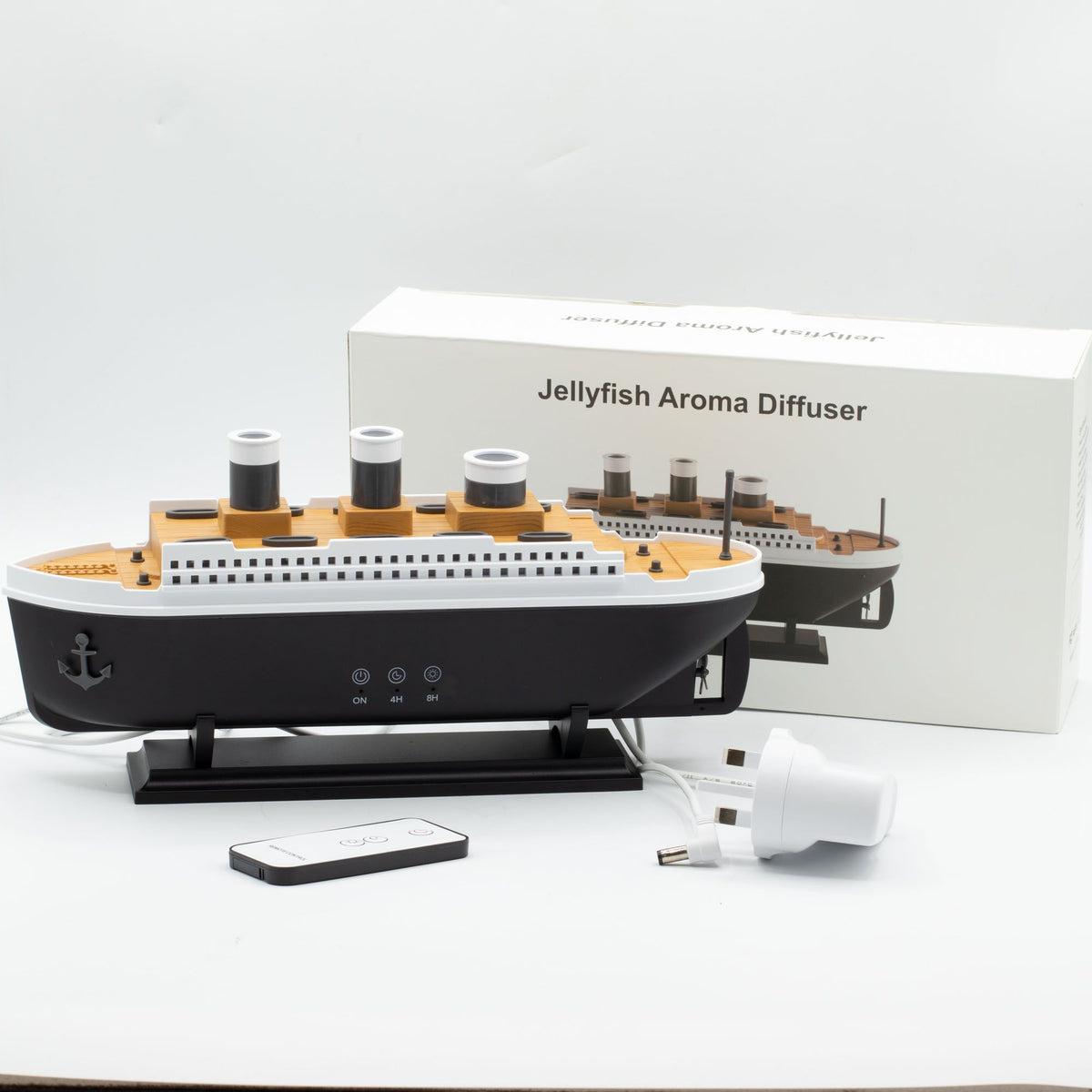 Ship Model Puff Effect Aroma Diffuser | Colour-Changing LED & Remote