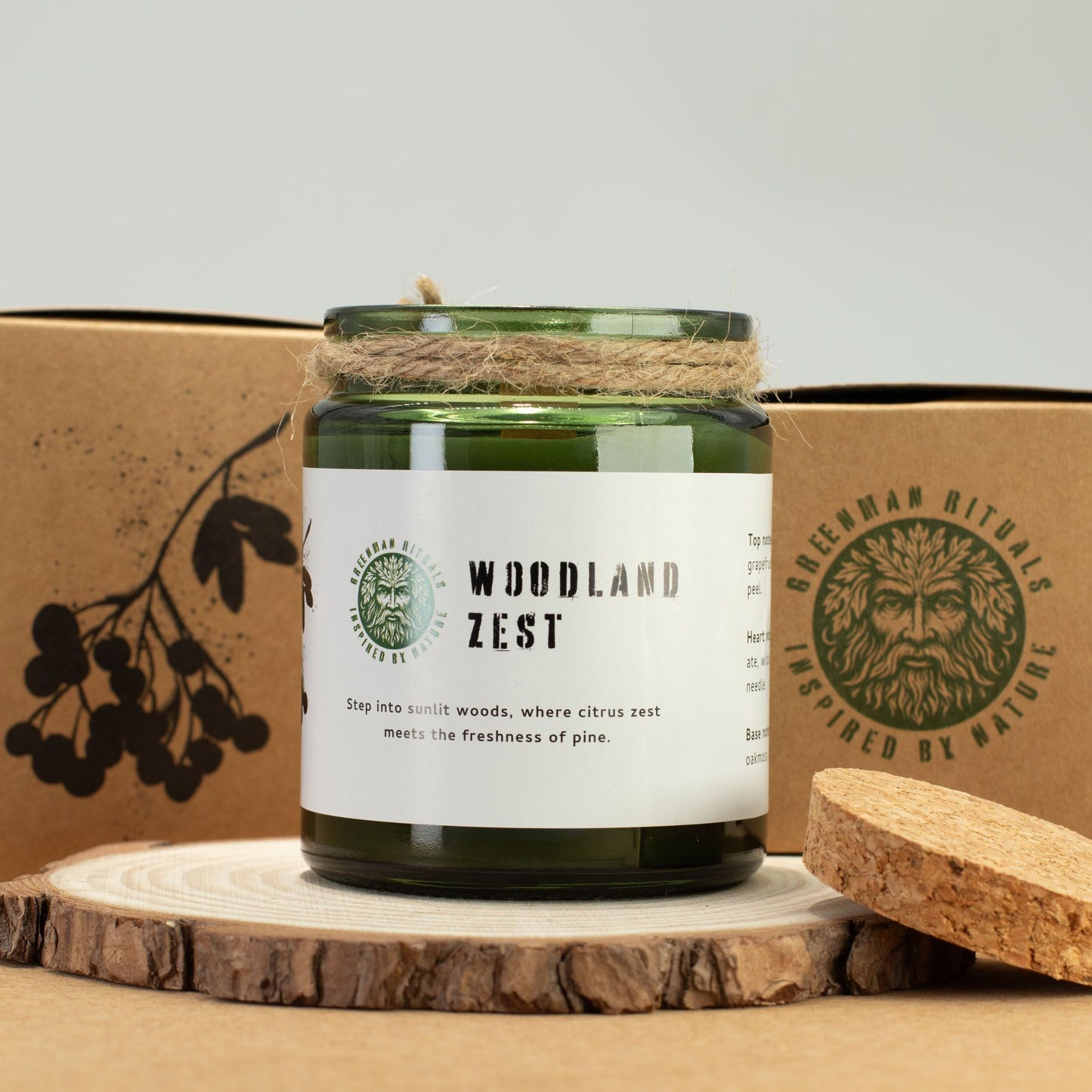 Woodland Zest Woodwick Soy Candle | Sage & Mintwood Natural Home Fragrance Gift