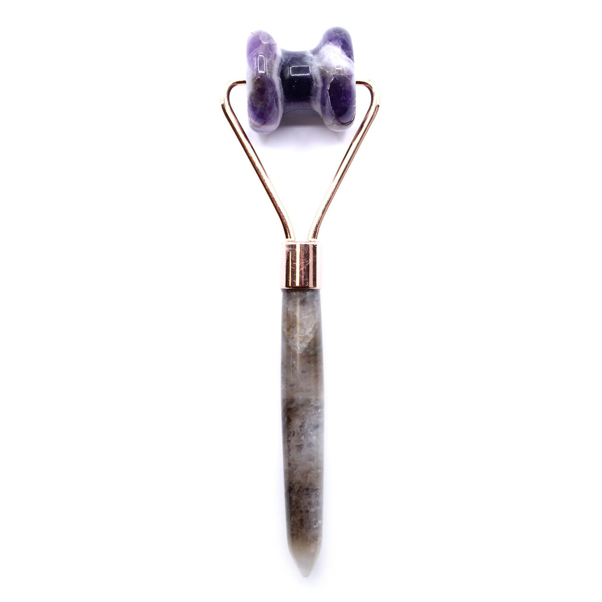Amethyst Jawline Roller | Gemstone Facial Massage Tool | Sculpted for Jaw & Chin | Amber & Calm