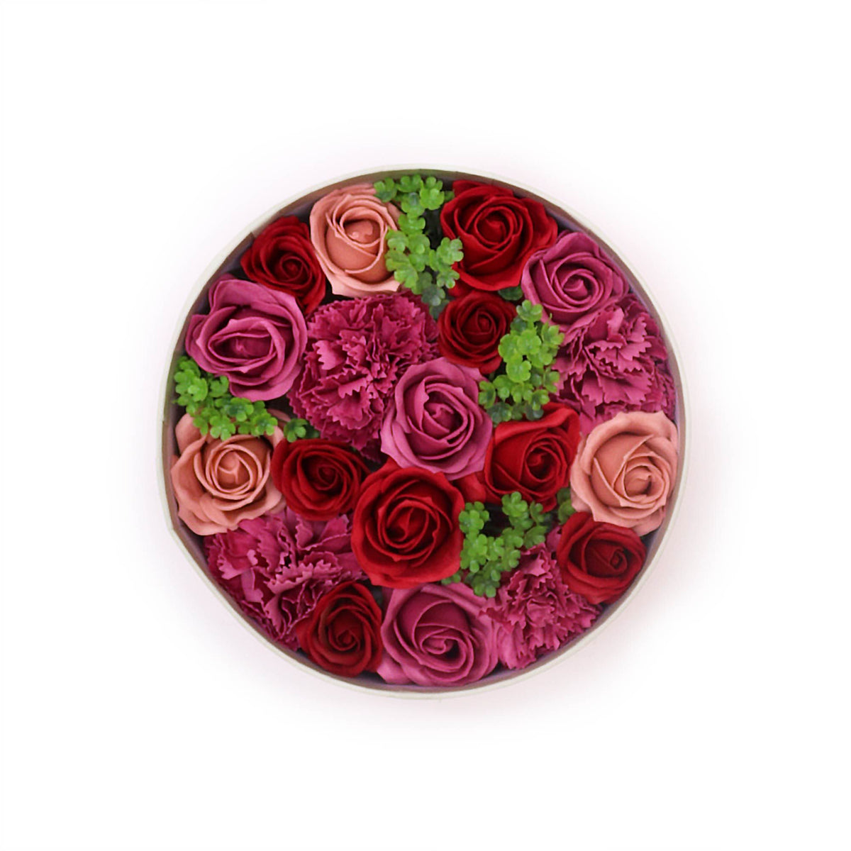 Vintage Roses Soap Flower Gift Box | Round Luxury Gift Box | Amber & Calm
