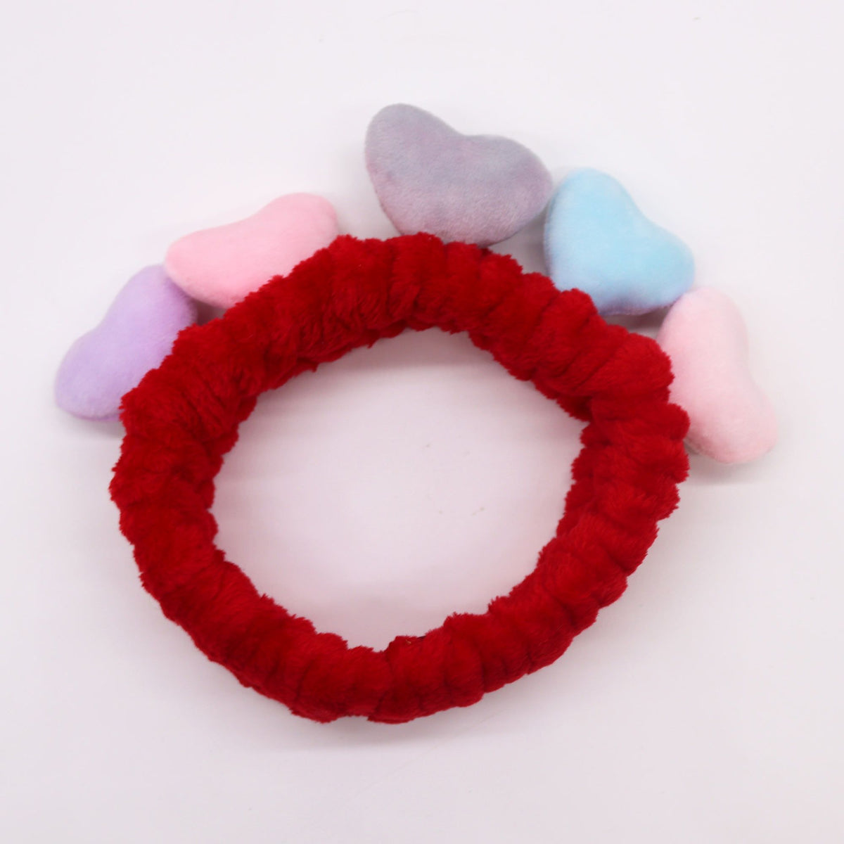 Love & Hearts Makeup Headbands | Romantic Skincare Gift Set of 5 | Soft Flannel | Amber & Calm