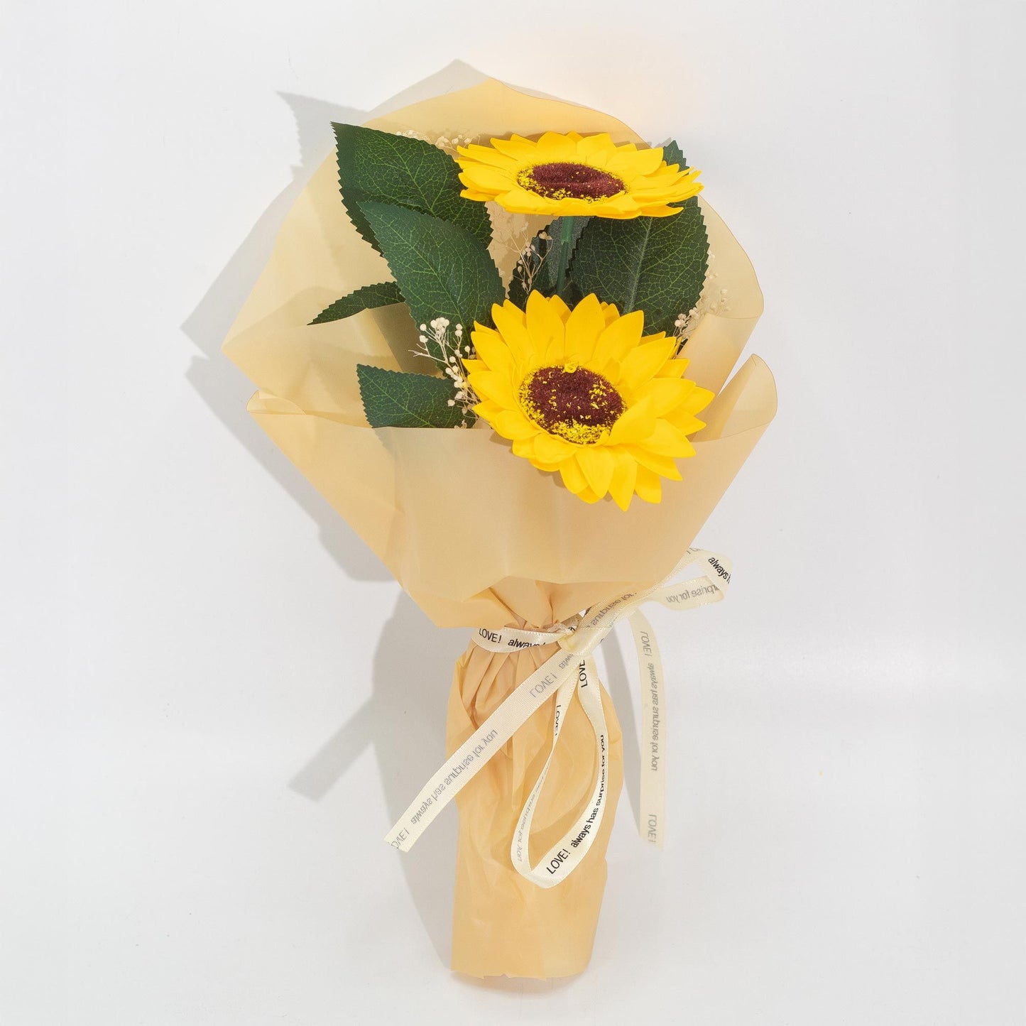 Soap Flower Sunflower Bouquet | Two Stems | Luxury Floral Gift | Birthday & Thank You Gift