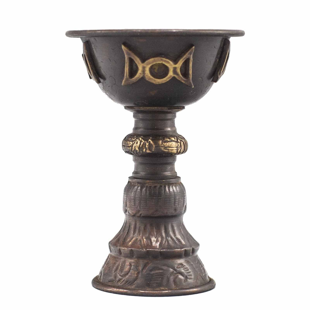 Antique Copper Ritual Goblet | Triple Moon | 8x13cm | Altar Tool | Witchcraft & Spiritual Gift
