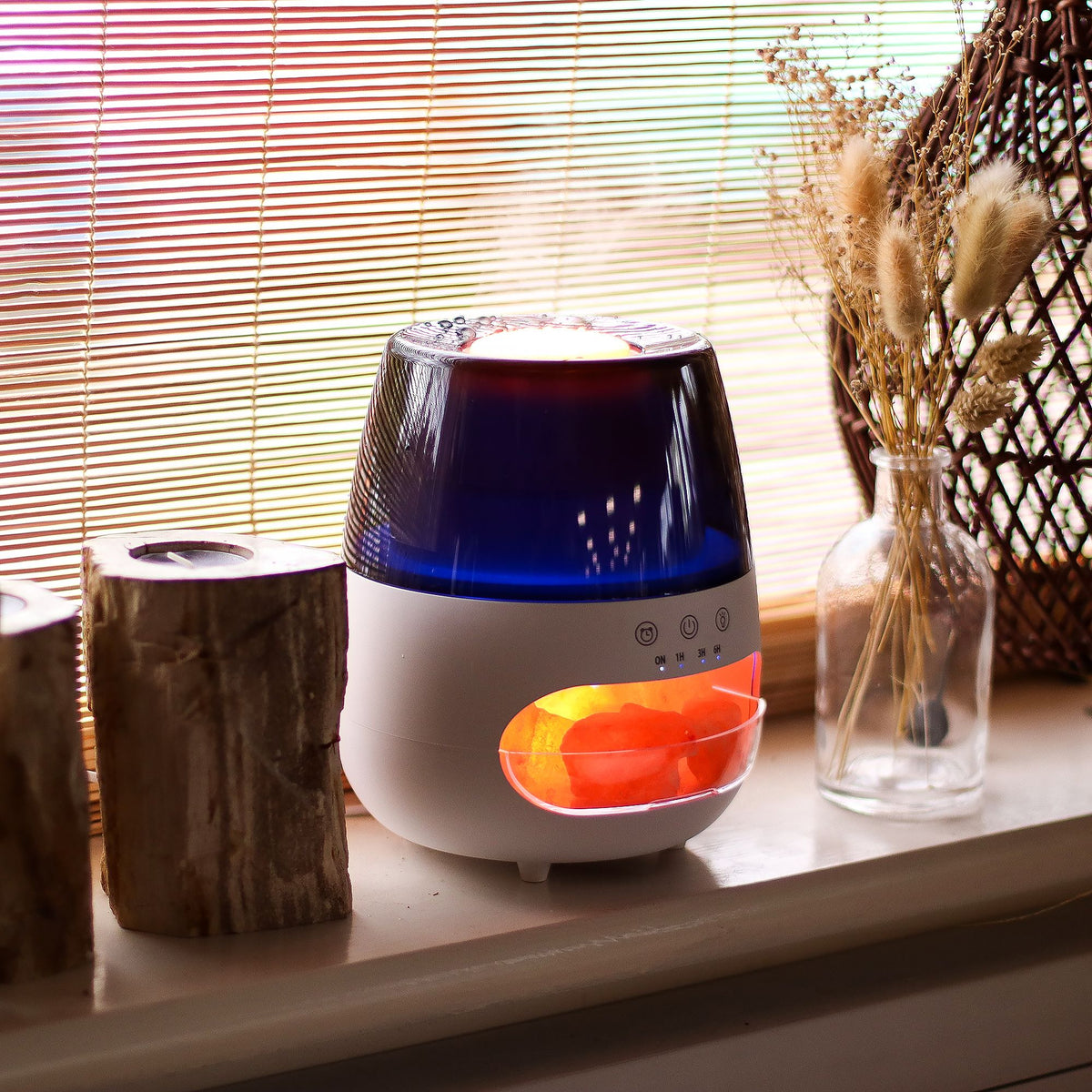 Salt Stone Flame Effect Aroma Diffuser | Colour-Changing LED Wellness Gift