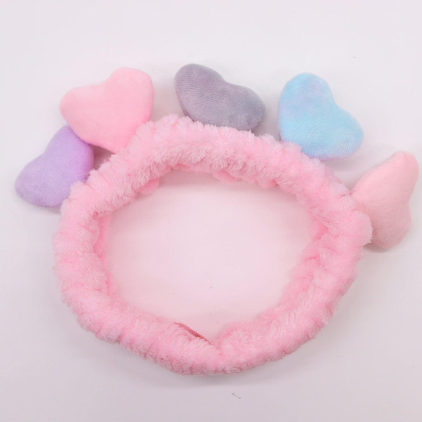 Love & Hearts Makeup Headbands | Romantic Skincare Gift Set of 5 | Soft Flannel | Amber & Calm